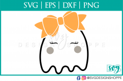 Ghost, cute face svg, Ghost svg, eyelashes svg Halloween Product Image 2