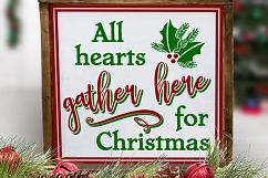 NEW! Farmhouse Christmas Hearts Gather Here SVG DXF LL256G Product Image 2