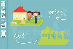 Happy Kids SVG - Print and Cut Files for Crafters Product Image 1