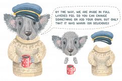 Winter Dogs Watercolor Clipart Collection Product Image 2