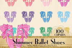 100 Shimmer Bow Kid and Baby Ballet Shoes Clip Arts Product Image 1