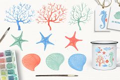 Sea inhabitants clipart collection Product Image 2
