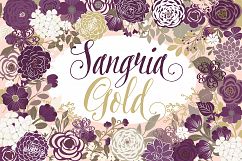 Vector Sangria and Gold floral clip arts Product Image 1