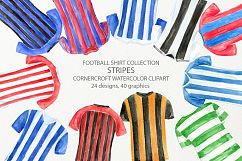 Striped football shirt clipart, sport clipart Product Image 1