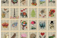 Vintage Dictionary Art Print Collection - 24 Art Prints Product Image 2