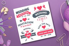 43 WEDDING VINTAGE BADGE &amp; RIBBON Product Image 3
