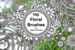 110 Floral Brushes for Adobe Illustrator Product Image 1