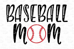 Baseball Mom and ball silhouettes. Hand drawn typography design. SVG DXF PNG EPS Cutting Files Product Image 4