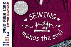 Sewing mends the soul SVG Inspiration svg Sewing Room decor Product Image 1