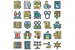 Criminal justice icons set vector flat Product Image 1