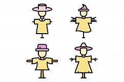 Scarecrow icons vector flat Product Image 1