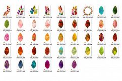 Gold Glitter Watercolor Leaves Clipart Product Image 3