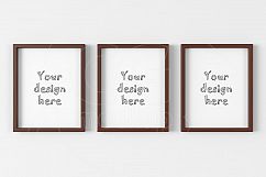 3 dark wooden frame 8x10 inch mockup Product Image 1