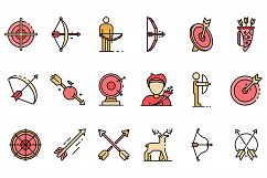 Archery icons set vector flat Product Image 1
