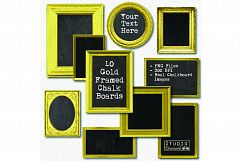Gold Frames Chalkboard Clipart - 10 Frames Product Image 1