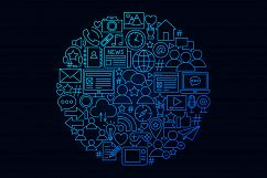 Social Media Line Art Icons Product Image 5