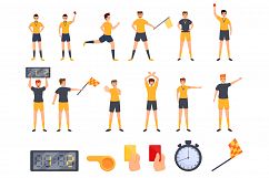 Referee icons set, cartoon style Product Image 1