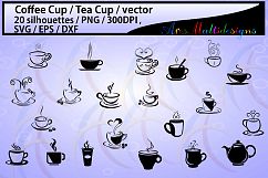 coffee svg / Tea mug / HQ / coffee cup silhouette svg / tea cup silhouette / SVG / PNg / EPS / Dxf files / vector / scrapbooking / coffee cup / mugs Product Image 1