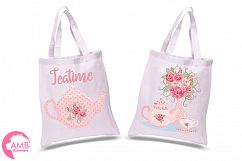 Teacups and Tea Pots in pink cliparts, graphics, illustrations AMB-961 Product Image 3