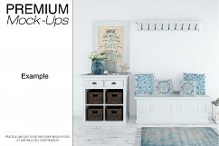 Coastal Style Entrance Hall with Throw Pillows Mockup Set Product Image 14