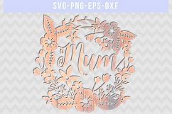Mum SVG Cut File, Mother Papercut Template, DXF EPS PNG Product Image 1