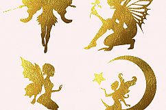 Gold Foil Fairies Clipart Product Image 4