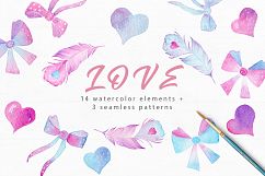 Love Watercolor clipart set Product Image 1