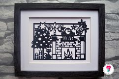 Cat Christmas Paper Cut SVG / DXF / EPS Files Product Image 3