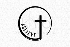 Believe Christian Cross Circle SVG DXF PNG EPS files He is risen svg Church svg christian svg believe svg bible svg Product Image 2