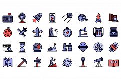 Exploration icons set vector flat Product Image 1