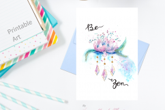 Be Zen Lotus Watercolor Art Product Image 12