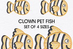 Clown Orange White and Black Pet Fish Applique Product Image 1