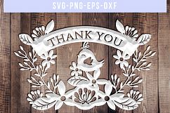 Thank you SVG Cut File, Wedding Paper Cutting, DXF EPS PNG Product Image 4