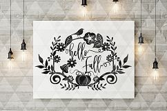 Hello Fall SVG Cutting File, Leaves, Autumn DXF, EPS, PNG Product Image 2