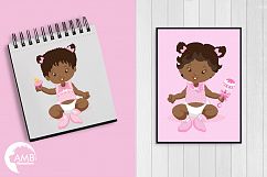 Baby Girl dark skin tone, clipart, graphics and illustrations AMB-835 Product Image 5