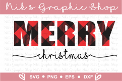 Christmas Svg, Buffalo Plaid Svg, Plaid Merry Christmas Svg Product Image 3
