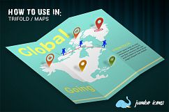 Glyph Map Icons Set Product Image 7