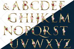 Gold Floral Alphabet Clip Art Product Image 2