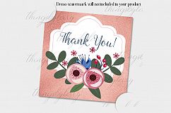 16 Thank You Pattern In Pink and Rosegold Digital Papers Product Image 2