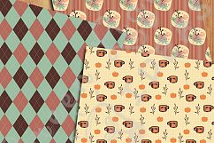 Fall Digital Papers, Pumpkins Backgrounds, Fall Floral Papers Product Image 4