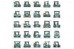 Golf cart icons set vector flat Product Image 1