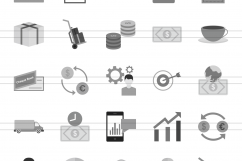 146 Business &amp; Finance Flat Greyscale Icons Product Image 2