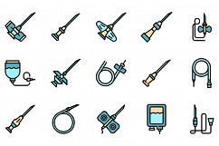 Catheter icons set vector flat Product Image 1