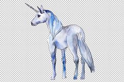 Fabulous unicorns horse PNG watercolor set   Product Image 1