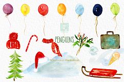 Penguins. Watercolor clipart Product Image 4
