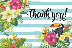 Watercolor Tropical Floral Clip Art Product Image 7
