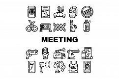 Protests Meeting Event Collection Icons Set Vector Product Image 1