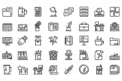 Space organization icons set, outline style Product Image 1