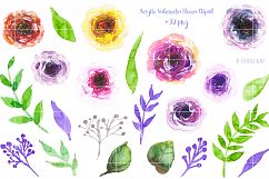 Watercolor Flowers Wedding Aquarelle Boho Floral Clipart Product Image 2