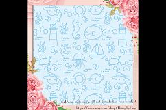 100 Seamless Ocean Pattern Digital Papers, Baby Shower Paper Product Image 2